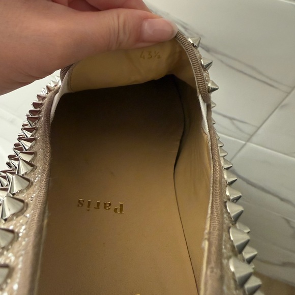 Christian Louboutin Roller Boat Men's Spiked Slip-On Shoes - Silver - Picture 15 of 16